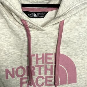Womens North Face Sweatshirt, Heather Gray Pink Mauve Logo, Size Small